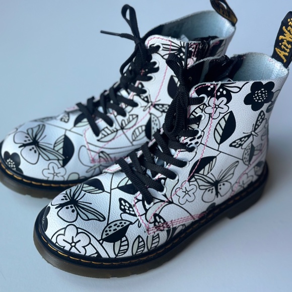 Dr. Martens 1460 Pascal Floral Side Zip Boots - Picture 5 of 16